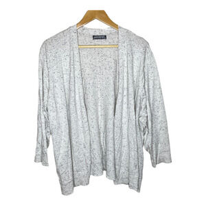 Verve Ami Light Gray with Black Speckles 3/4 Length Sleeves Cardigan Size 3x
